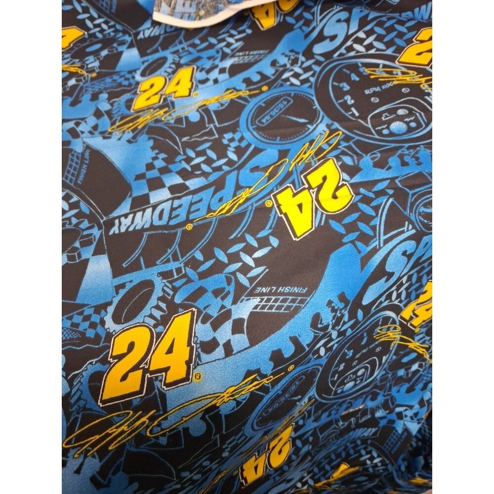 Nascar Fabric #24 Jeff Gordon, Spring Industries #7273, Blue, Yellow, 1.75 yard